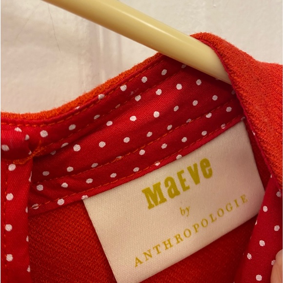 Maeve Red dress flutter sleeve - Picture 2 of 5